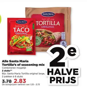 PLUS Alle Santa Maria Tortilla's Of Seasoning Mix aanbieding