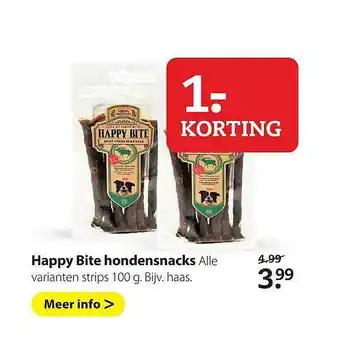 Pets Place Happy Bite Hondensnacks 1.- Korting 100 g aanbieding