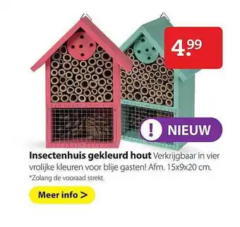 Pets Place Insectenhuis Gekleurd Hout 15x9x20 Cm aanbieding