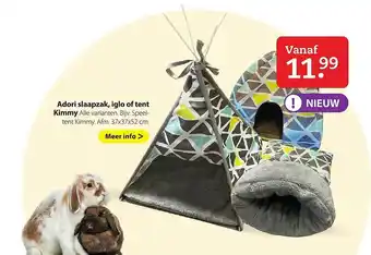 Pets Place Adori Slaapzak, Iglo Of Tent Kimmy 37x37x52 Cm aanbieding