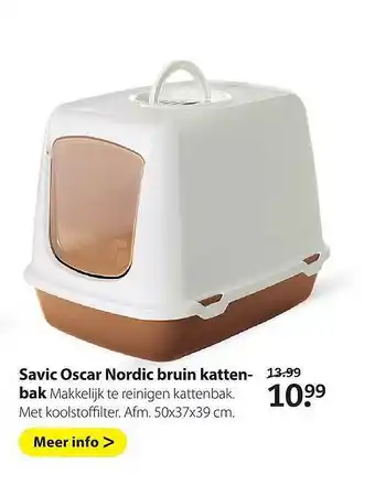 Pets Place Savic Oscar Nordic Bruin Kattenbak 50x37x39 Cm aanbieding