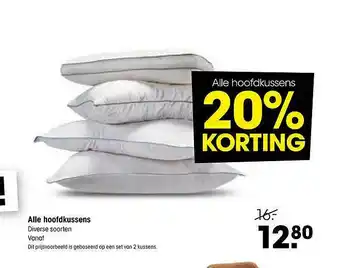 Kwantum Alle Hoofdkussens 20% Korting aanbieding