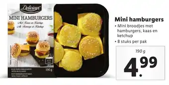 Lidl Delicieux Mini hambergers 190g aanbieding