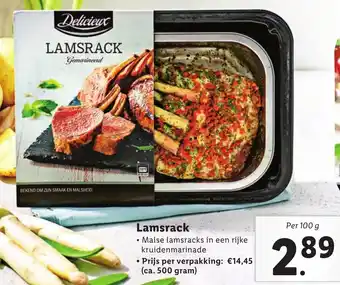 Lidl Delicieux Lamsrack 100g aanbieding