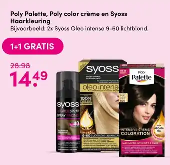 Drogisterij Visser Poly Palette, Poly color creme en Syoss Haarkleuring aanbieding