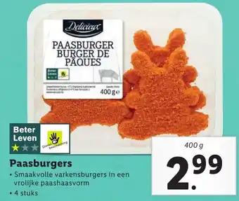 Lidl Delicieux Paasburgers 400g aanbieding