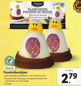 Lidl Delicieux Paaskuikenijsjes 2*90ml aanbieding