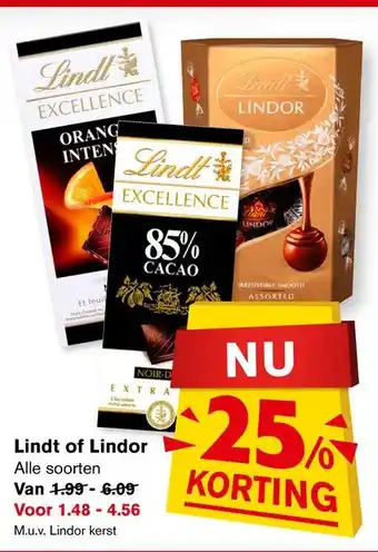 Hoogvliet Lindt of lindor aanbieding