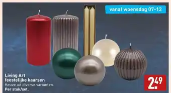 ALDI Living art feestelijke kaarsen aanbieding