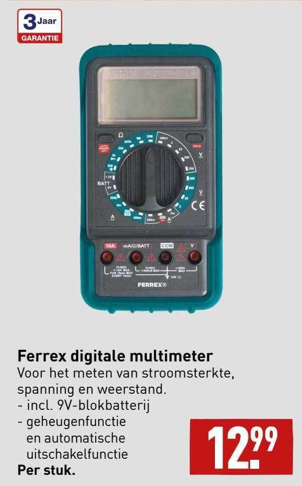 Ferrex digitale multimeter aanbieding bij ALDI