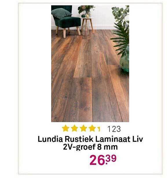 Lundia rustiek laminaat liv 2vgroef 8 mm aanbieding bij Karwei