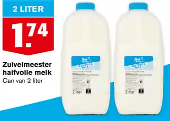 Hoogvliet Zuivelmeester halfvolle melk 2 liter aanbieding