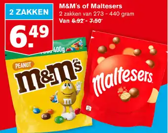 Hoogvliet M&M's of Maltesers 273-440g aanbieding