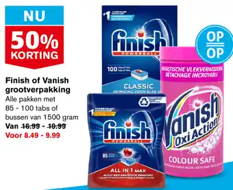 Hoogvliet Finish of Vanish grootverpakking 1500g aanbieding