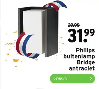 GAMMA Philips buitenlamp Bridge antraciet aanbieding