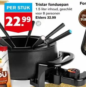 Hoogvliet Tristar fonduepan aanbieding