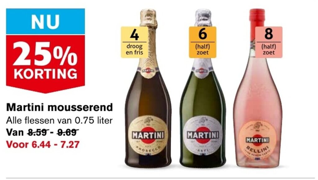 Martini mousserend aanbieding bij Hoogvliet