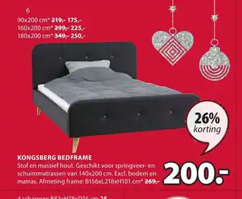 Jysk Kongsberg Bedframe B156 x L218 x H101 cm aanbieding