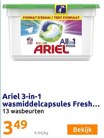 Action Ariel 3-in-1 Pods Color 13st aanbieding