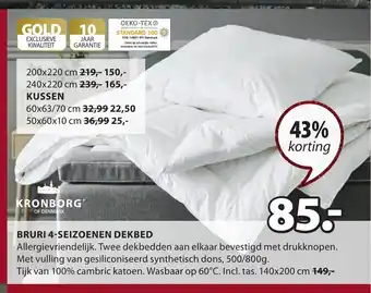 Jysk Bruri 4-seizoenen dekbed 140 x 200 cm aanbieding