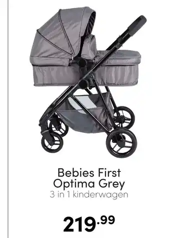 Baby & Tiener Bebies first optima grey 3 in 1 kinderwagen aanbieding