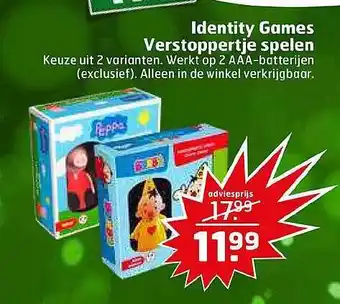 Trekpleister Identity games verstoppertje spelen aanbieding