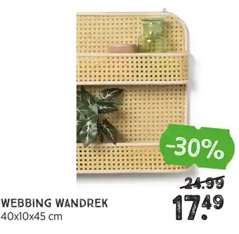 Xenos Webbing wandrek 40*10*45 cm aanbieding