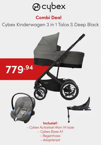 Baby & Tiener Cybex Kinderwagen 3 in 1 Talos S Deep Black aanbieding