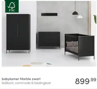 Baby & Tiener babykamer Marble zwart aanbieding