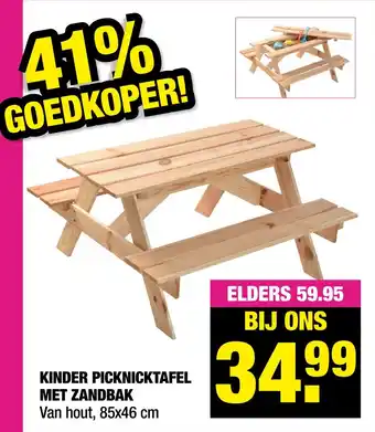 Big Bazar Kinder Picknicktafel Met Zandbak aanbieding