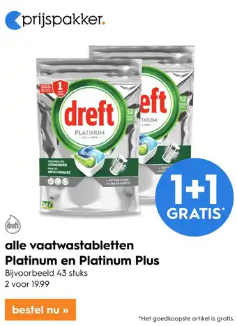 Blokker alle vaatwastabletten Platinum en Platinum Plus aanbieding