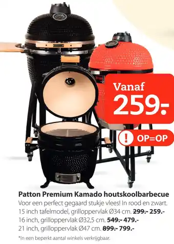 Boerenbond Patton Premium Kamado houtskoolbarbecue aanbieding