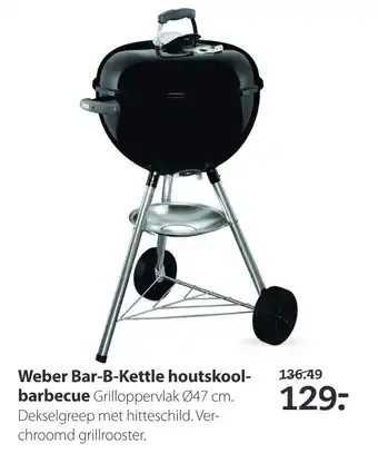 Boerenbond Weber Bar-B-Kettle houtskoolbarbecue aanbieding