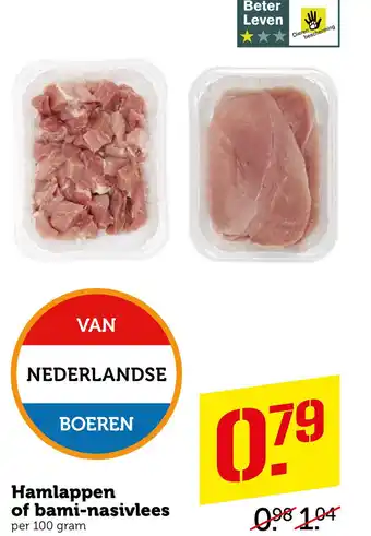 Coop Hamlappen of bami-nasivlees aanbieding