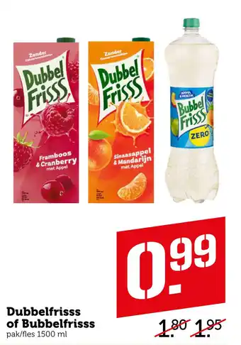 Coop Dubbelfrisss of Bubbelfrisss aanbieding