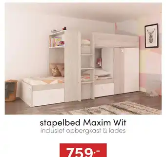 Baby & Tiener Stapelbed maxim wit aanbieding