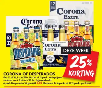 Dekamarkt Corona of desperados aanbieding