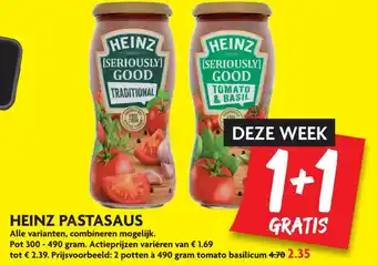 Dekamarkt Heinz pastasaus aanbieding