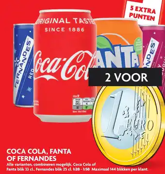 Dekamarkt Coca cola, fanta of fernandes aanbieding