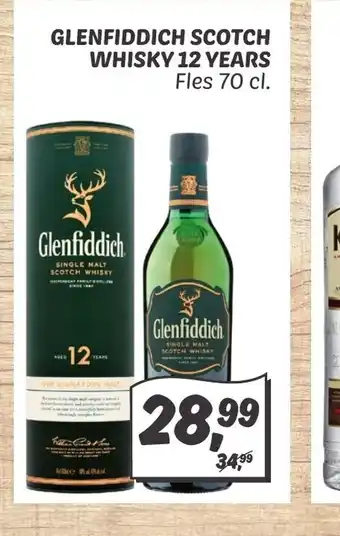 Dekamarkt Glenfiddich Scotch Whisky 12 Years fles 70 cl aanbieding