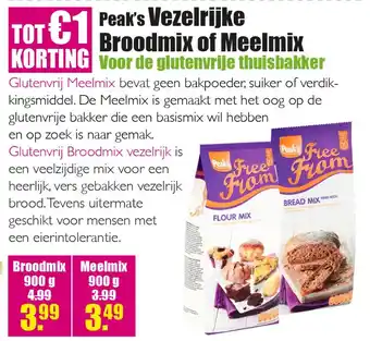 Gezond & Wel Peak's Vezelrijke Broodmix of Meelmix aanbieding