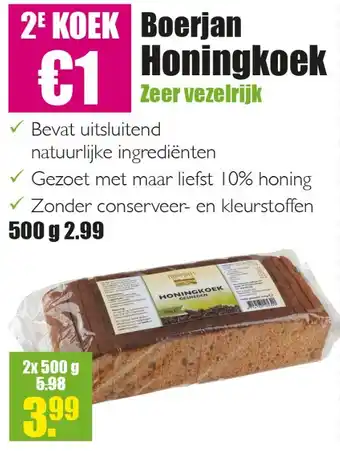 Gezond & Wel Boerjan Honingkoek aanbieding