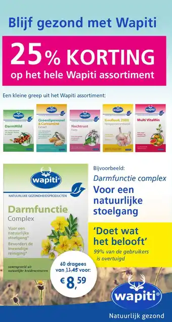 Gezond & Wel Blijf gezond met Wapiti aanbieding