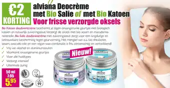 Gezond & Wel alviaña Deocrème met Bio Salie of met Bio Katoen aanbieding