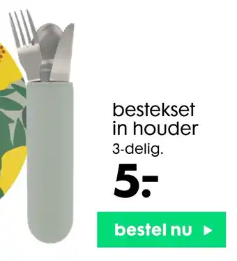 HEMA bestekset in houder aanbieding