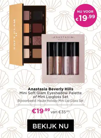 ICI Paris XL Anastasia Beverly Hills Mini Soft Glam Eyeshadow Palette of Mini Lipgloss Set aanbieding