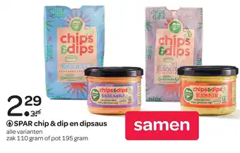 Spar Spar chip & dip en dipsaus aanbieding