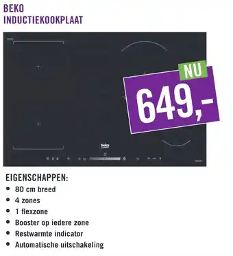 Keukendepot BEKO INDUCTIEKOOKPLAAT aanbieding