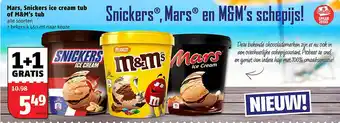 Poiesz Mars, Snickers ice cream tub of M&M's tub aanbieding