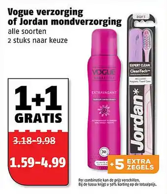 Poiesz Vogue verzorging of Jordan mondverzorging aanbieding